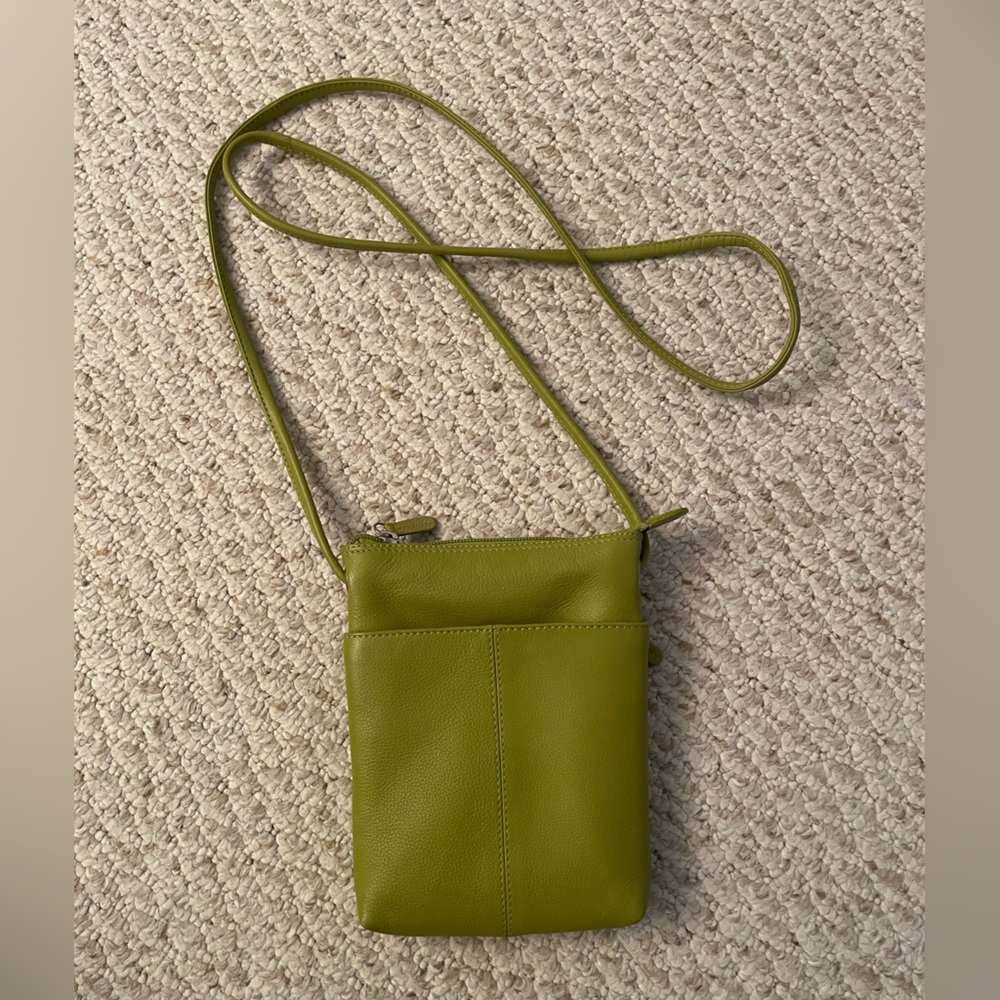 ILI New York Toronto Genuine Leather Green Mini Sac Crossbody